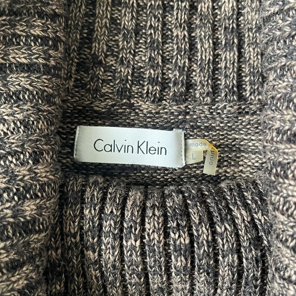 Calvin Klein Sweater Dress Women’s Size L Cowl Neck Long Sleeve Knit Knee Length - Picture 7 of 7